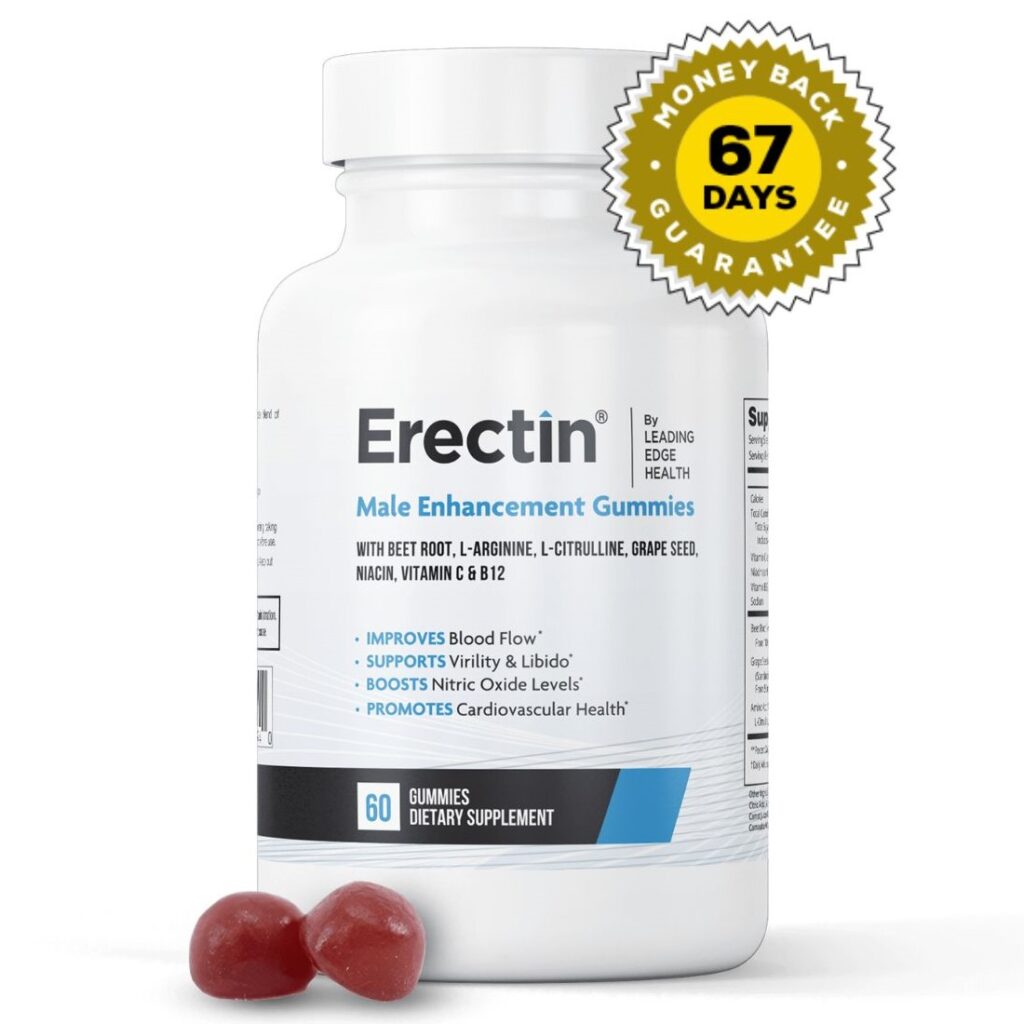 Erectin Gummies natural male enhancement supplement bottle